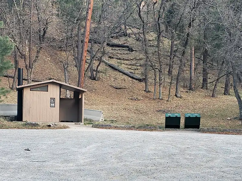 Restroom facilities at Iron Creek Campground, Kingston, New mexico