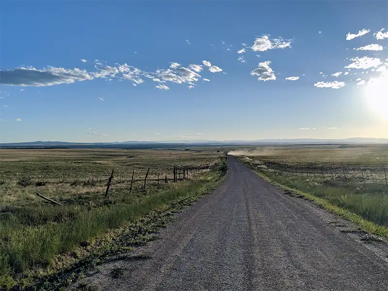 photo of the road coming into mills rim campground, new mexico