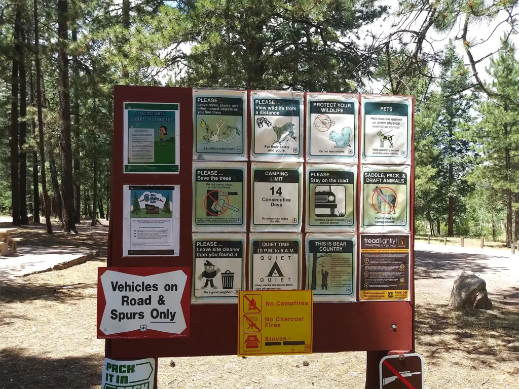 Photo of rules at Ojo Redondo Campground, Grants, NM